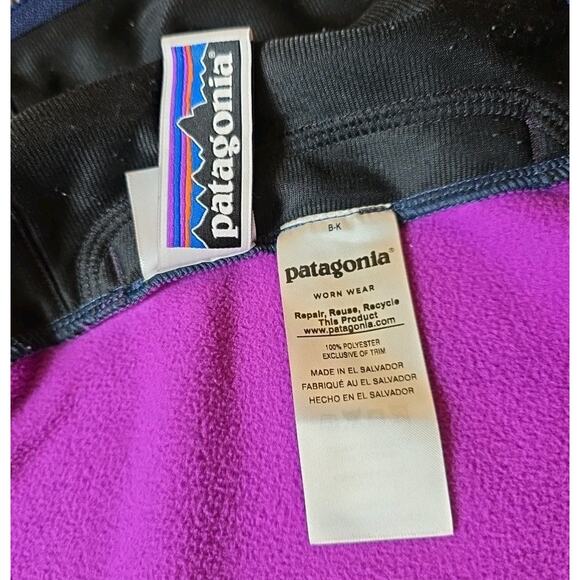 Patagonia Micro D Snap‑T Fleece Jacket Kids 4T Blue/Purple Cozy Outdoor Coat - Picture 6 of 6